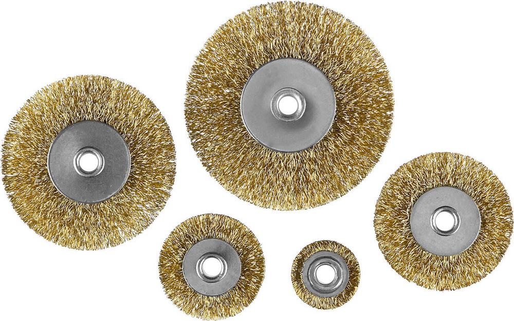 Набор щеток для дрели 5 шт. (плоские 25-38-50-63-75  мм) (1/10/120) "кедр" 154-0004