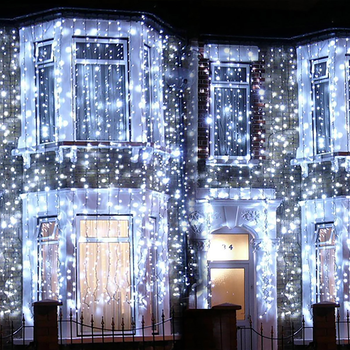 Электрогирлянда-конструктор "занавес" 1*4 м, 192 разноцв. лампы (36 мигающих), 6 нитей (1/4) "vegas"