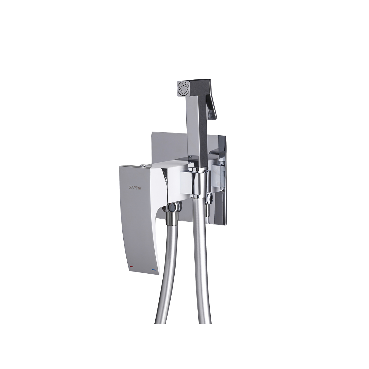Смеситель с гигиеническим душем g7207-8 (встраиваемый), белый/хром (1/8) "gappo"