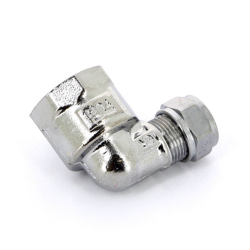 Угол ВР 10 х 1/2" обжим хром TIEMME