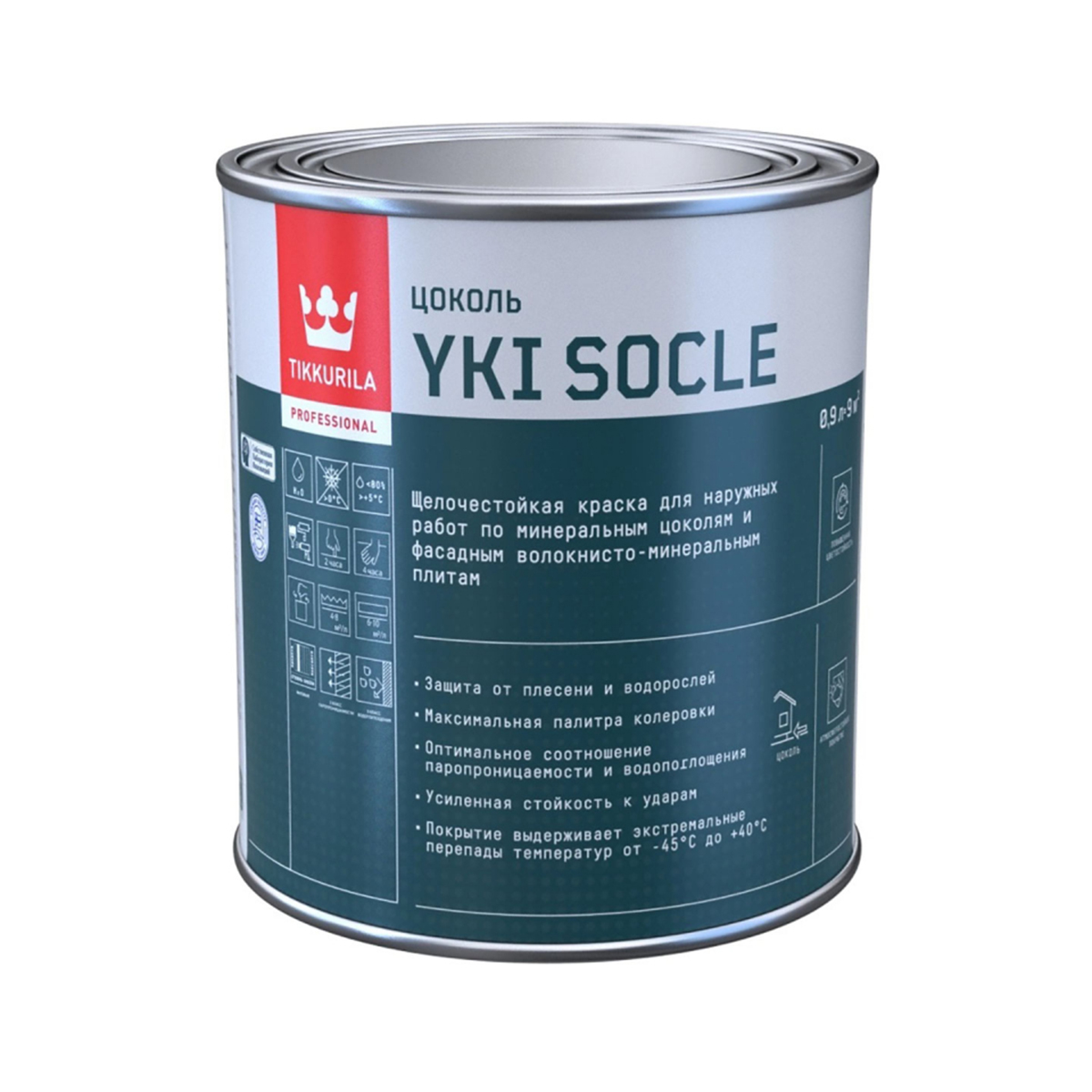 Краска для цоколя "yki socle" база а  0,9 л (1/6) "тиккурила"