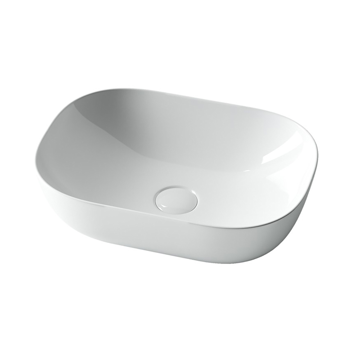 Раковина накладная "element" 455*325*135 мм прямоуг., белая "ceramica nova" cn6009