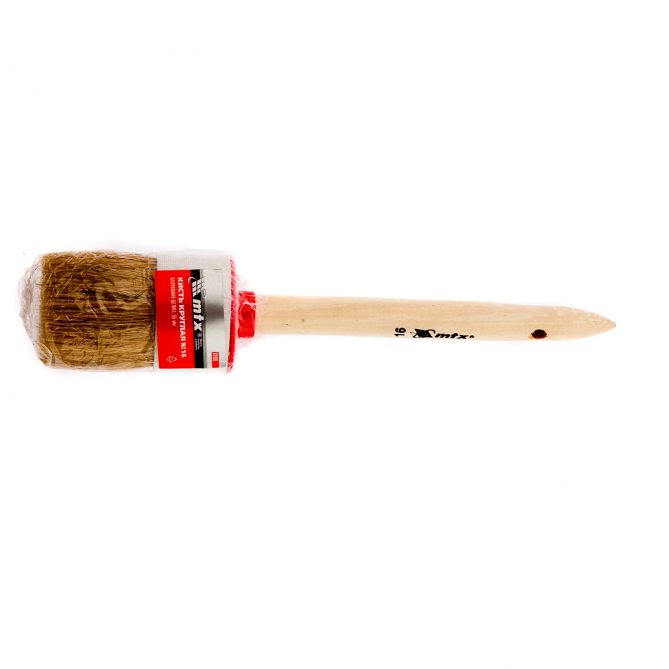 Кисть круглая №16 (55 мм), натуральная щетина, деревянная ручка MTX (82086)