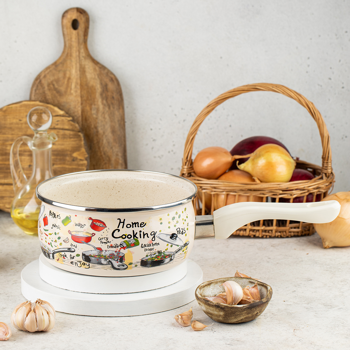 Ковш эмалиров. "гурман" 1,6 л, 16 см (1/6) "metrot"