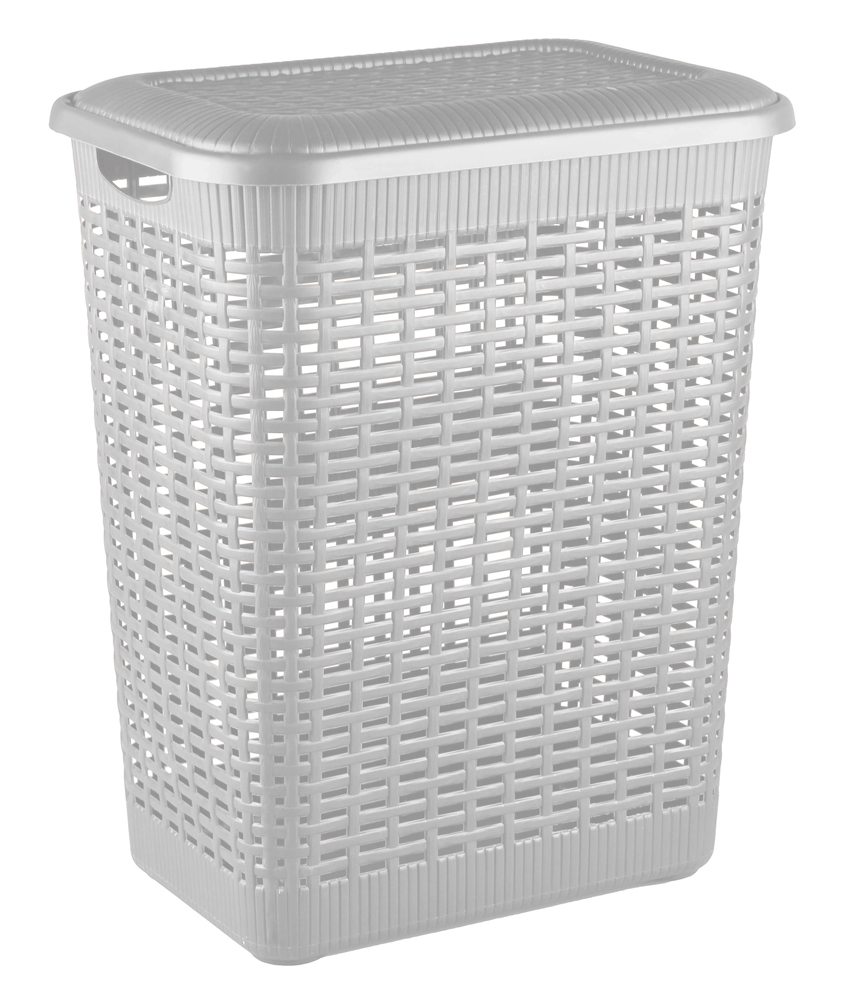 Корзина для белья 50 л 420*310*560 мм (светло-серый) (1/6) "бытпласт"