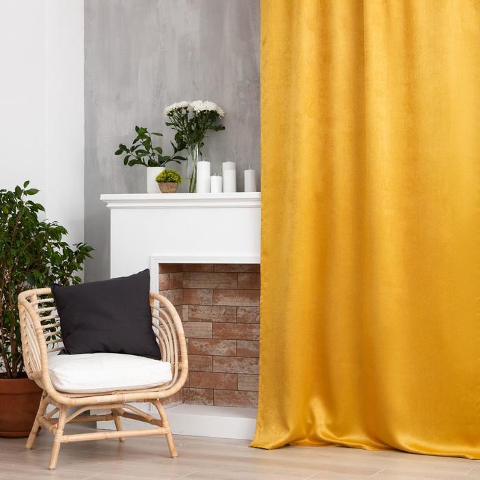 Штора "классика" 145*265 см на ленте, желтый (1/18) "этель" 5800329