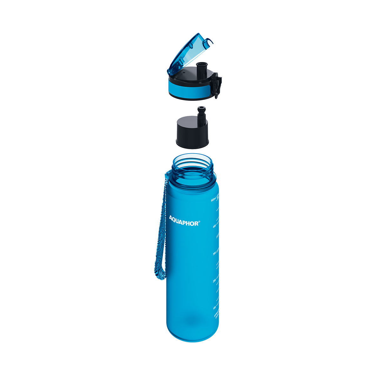 Бутылка-фильтр для воды 500 мл (синяя) (1/12) "аквафор"