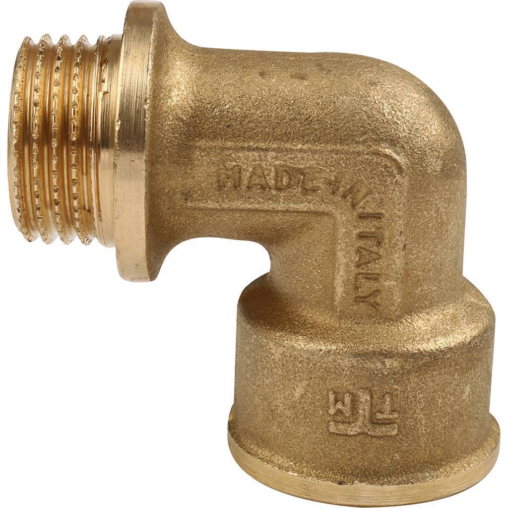 Колено с упором ВР-НР 3/4" x 3/4" латунь TIEMME