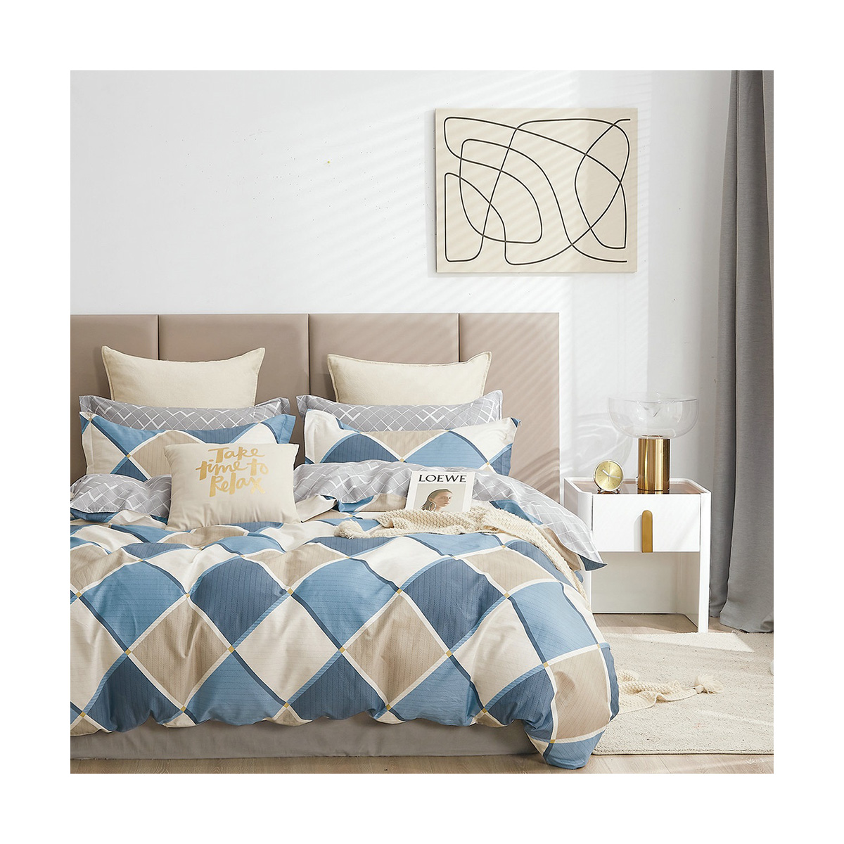 Постельное белье сатин 2 сп. с европростыней 7034 (1/5) "sonnet"