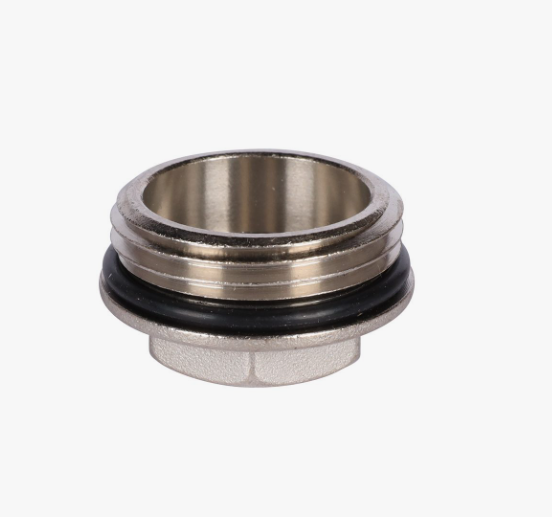 Заглушка концевая для коллектора НР никелированная с уплотнительным кольцом, 1"