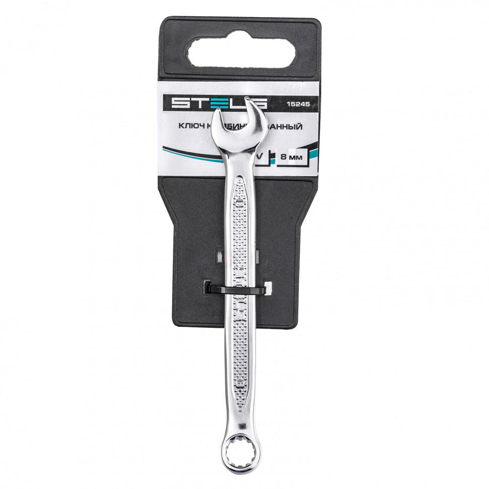 Ключ комбинированный, 8 мм, CrV, антислип Stels (15245)