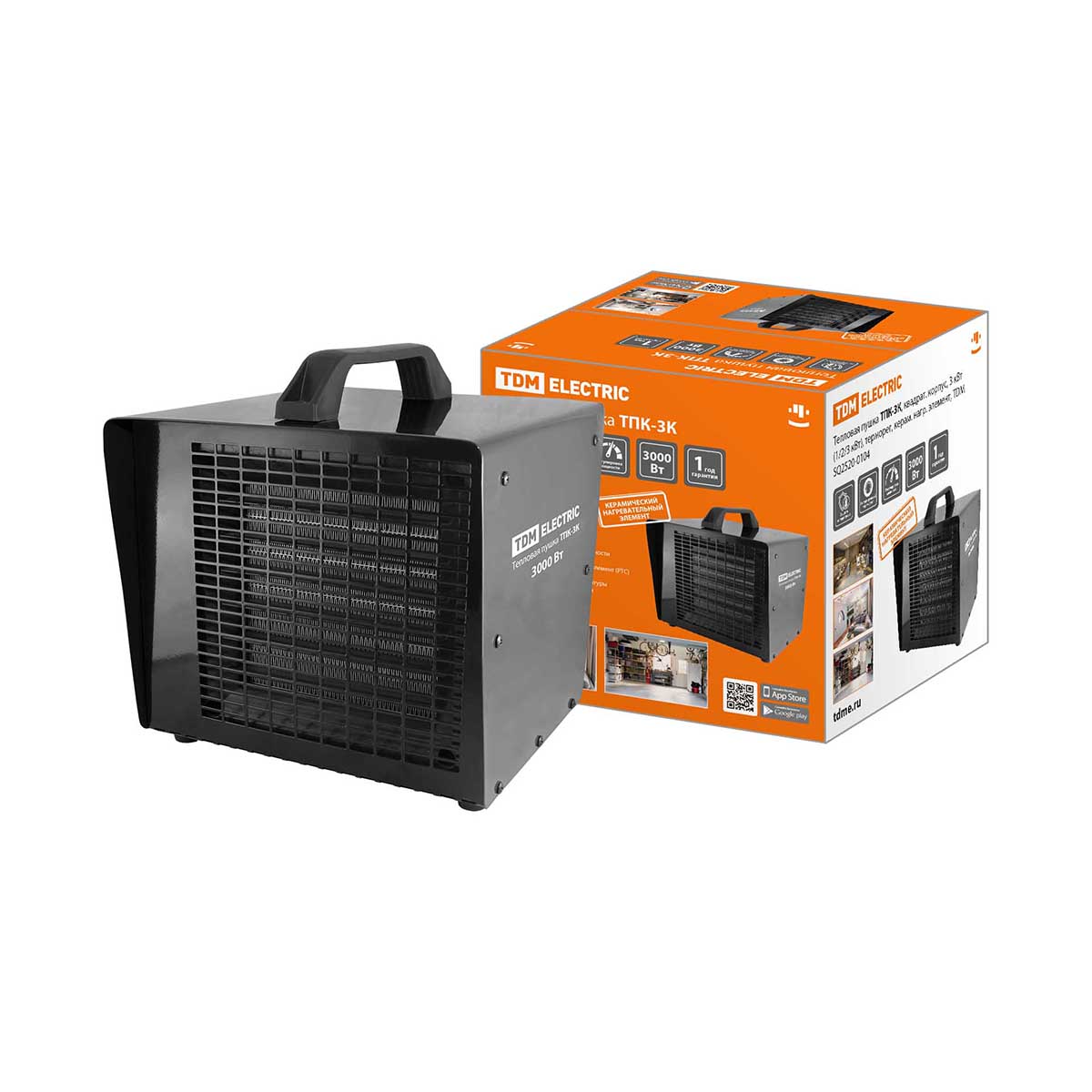 Тепловая пушка электрич. тпк-3к 3 квт (1) tdm sq2520-0104