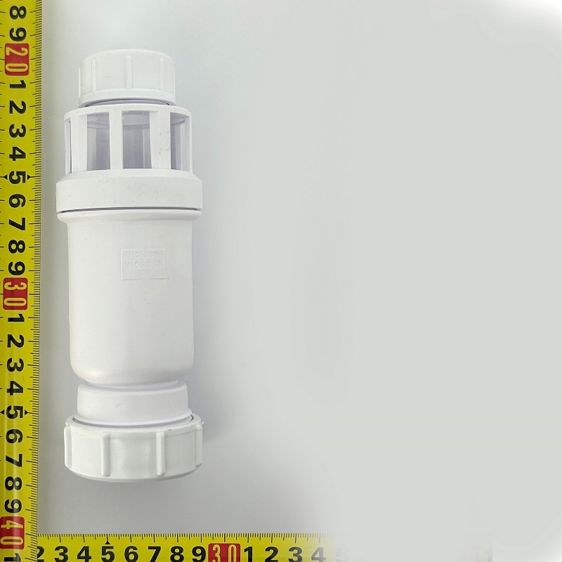 Самозакрывающийся сливной клапан McALPINE ("сухой" сифон) с разрывом струи 15х40 мм