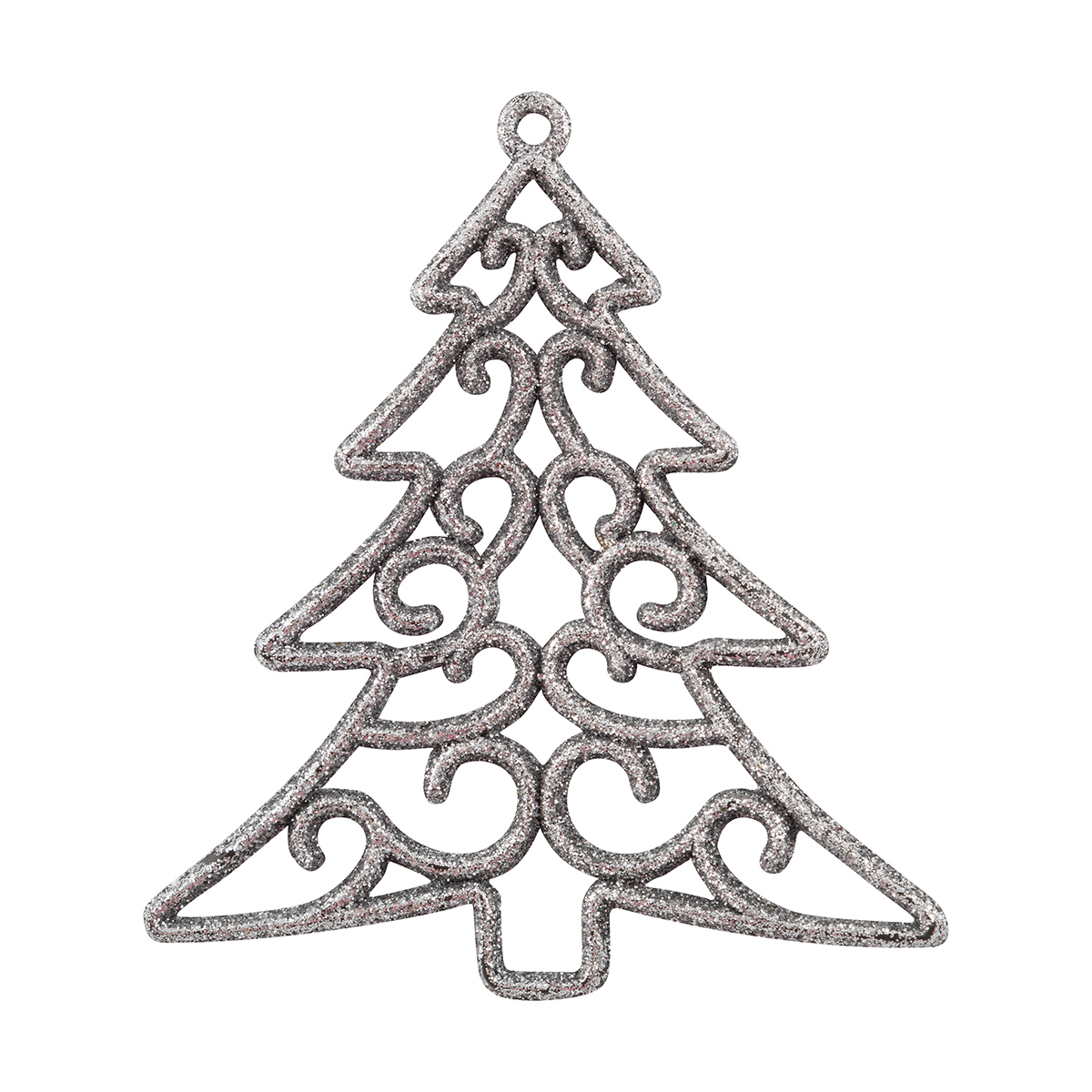 Украшение новогоднее "елка" 9,6*8,5 см, серебро (1/50/500) "волшебная страна"