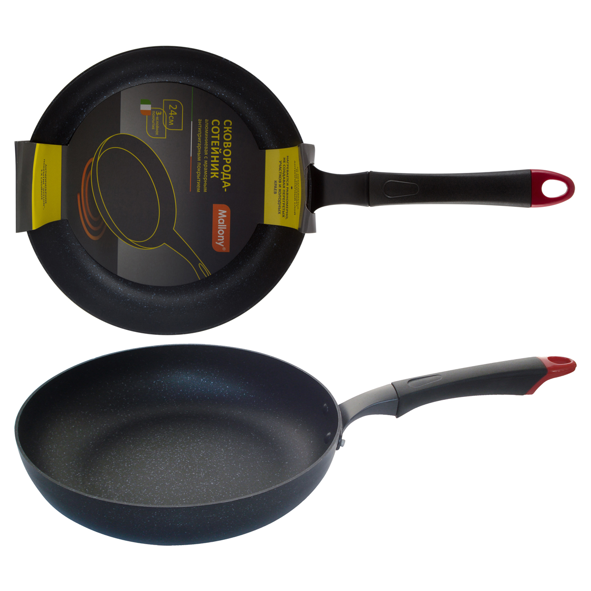 Сковорода-сотейник антипригарн. "forza" 24 см (1/10) "mallony" msp-24