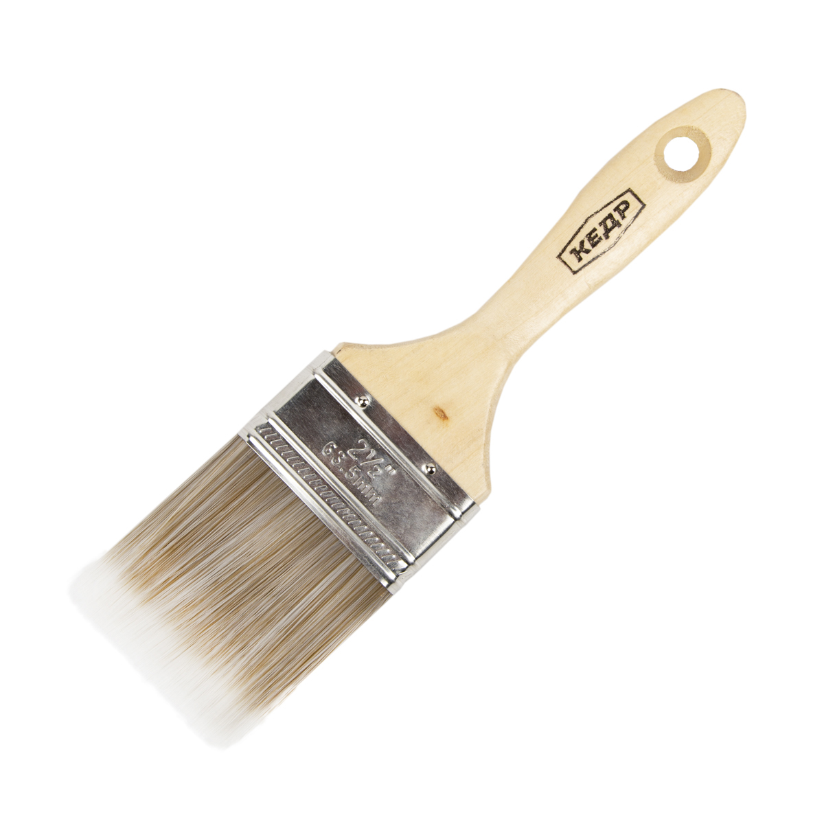 Кисть плоская "эксперт"  №2,5/63 мм (12/180) искусcтв. щетина, дерев.ручка "кедр"  048-1525