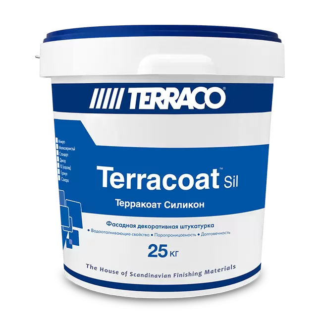 TERRACO TERRACOAT SAHARA SILICONE штукатурка декоративная, зерно 1,5 мм, зернистая 197-1 (25кг)