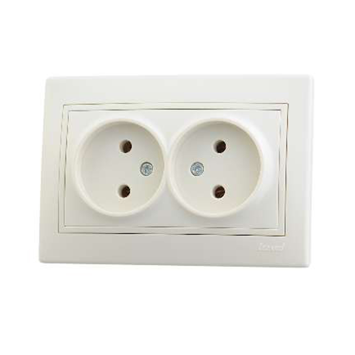 Розетка "mira" 2-х местн. (керамика) кремовый (1/10/120) "lezard" 701-0303-128