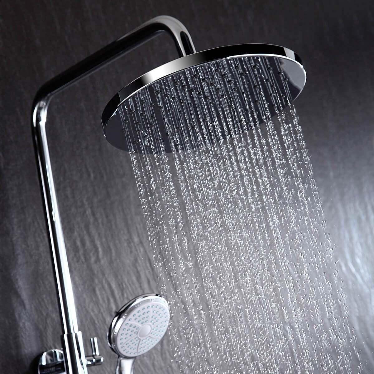 Душевая система "linara " lm0462c  верх. душ "тропич. дождь", регулир. стойка (1/2) "lemark"