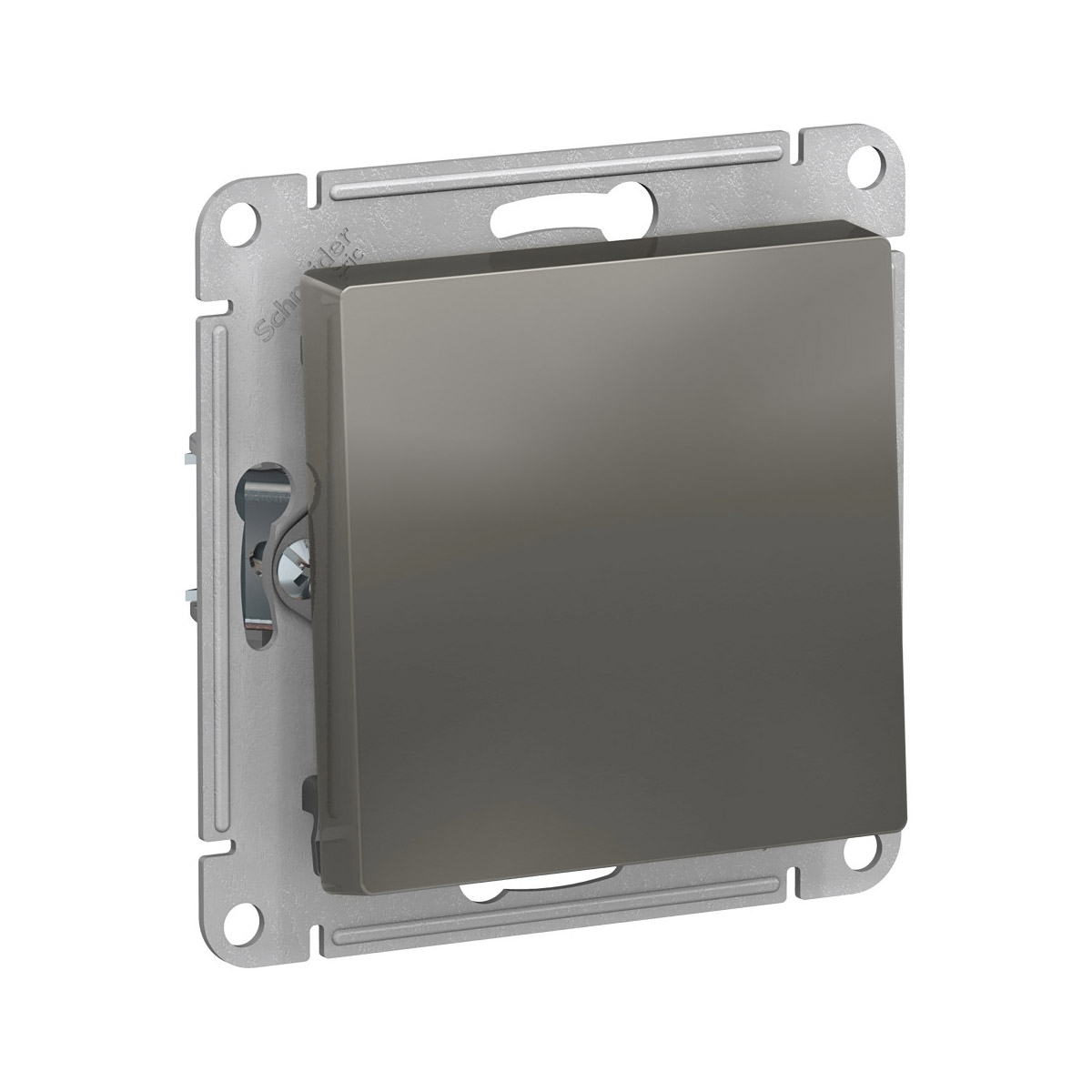 Выключатель "atlasdesign" 1 кл. (механизм) 10а, стальной (1/5/20) "schneider"