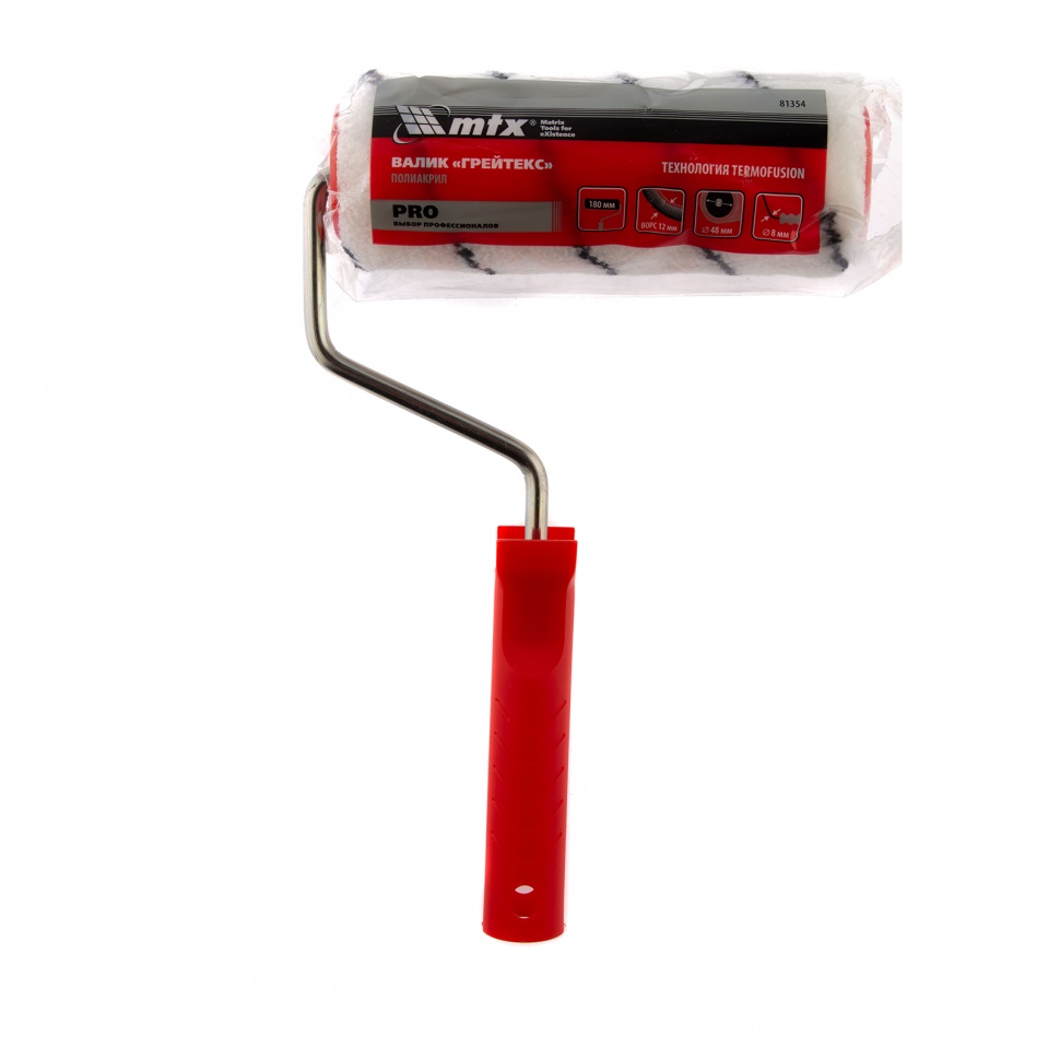 Валик "Грейтекс" Pro, 180 мм, ворс 12 мм, D 48 мм, D ручки 8 мм, полиакрил MTX (81354)