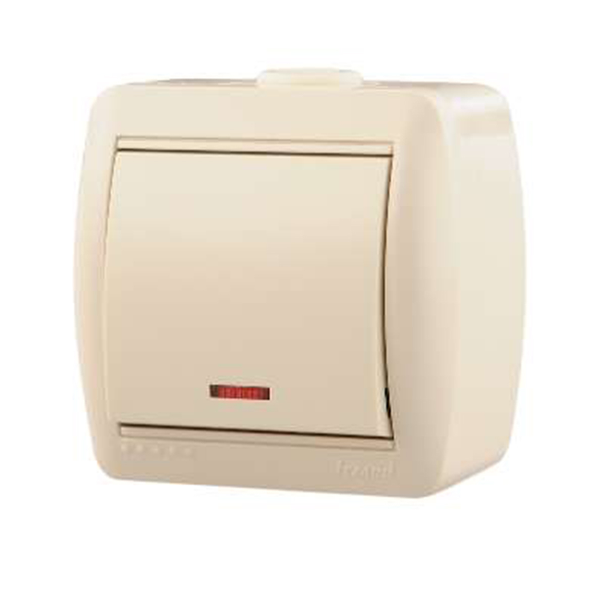 Выключатель открыт. уст. "nata" 1 кл. с индикатором, кремовый (1/10/120) "lezard" 710-0300-111