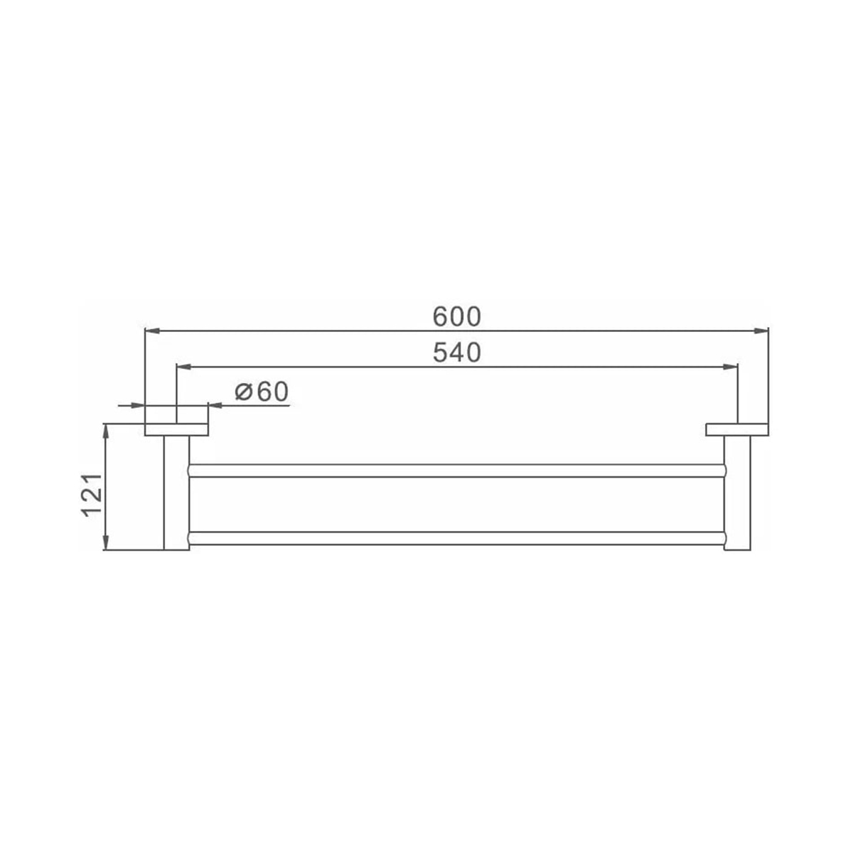 Полотенцедержатель двойной f30209 (нерж.сталь), черный (1/10/20) "frap"