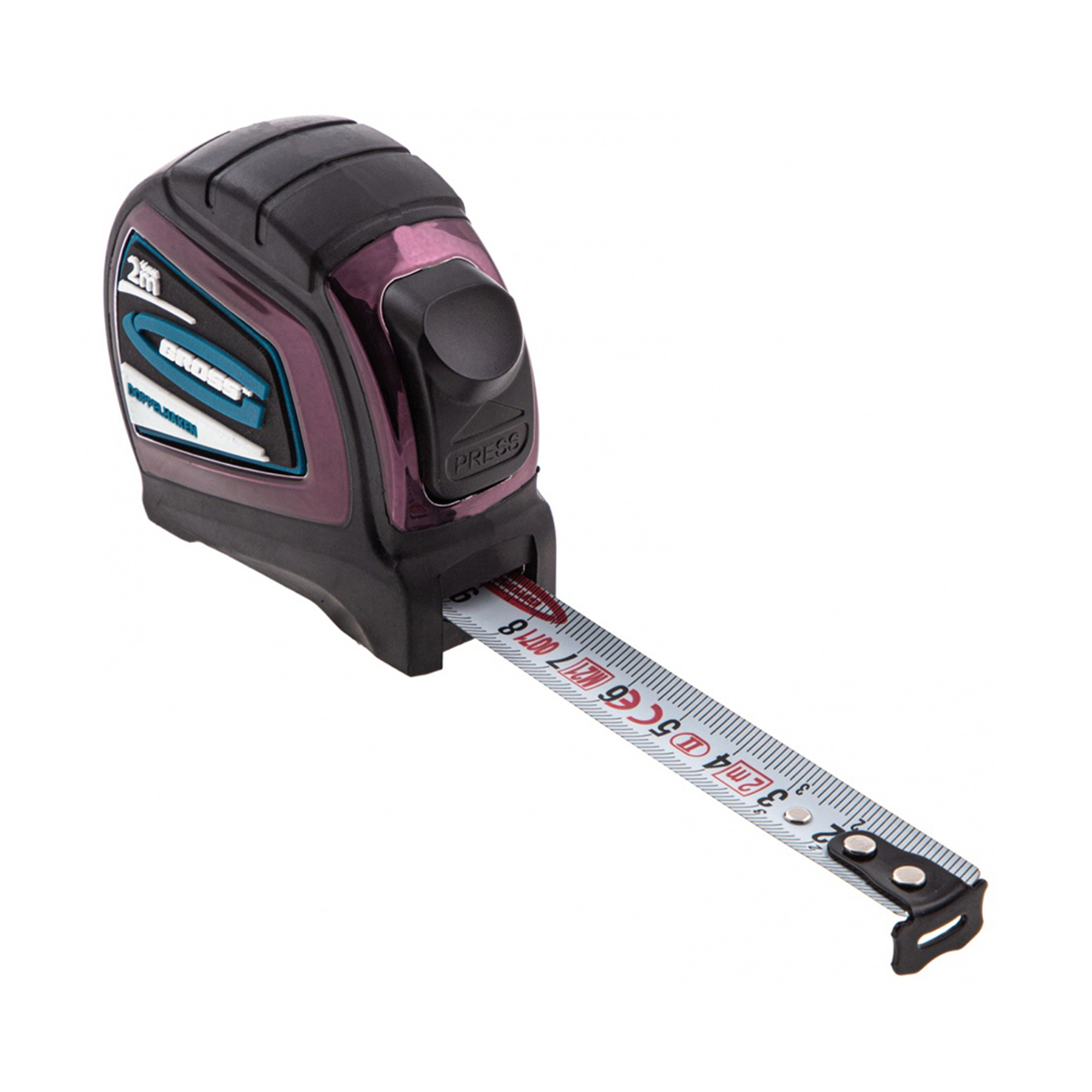 Рулетка "doppelhaken" одностор. зацеп, нейлон, двустор. шкала 2 м/16 мм (1/144) "gross"