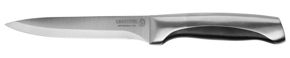 Нож LEGIONER ″FERRATA″ универсальный, рукоятка с металлическими вставками, лезвие из нержавеющей стали, 125мм