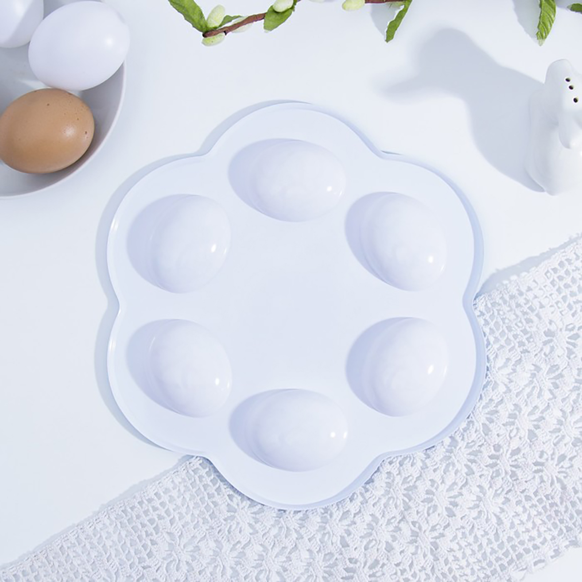 Блюдо для кулича и 6 яиц "композиция" пласт. 21,5*19,9 см (1) 7345207