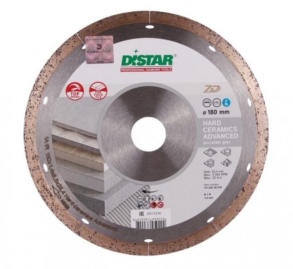 Диск алмазный Distar Hard ceramics 1A1R 180x1,4x8,5x25,4