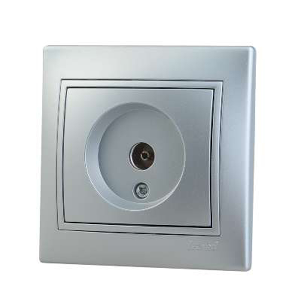 Розетка телевизионная "mira" оконечная, серый металлик (1/10/120) "lezard" 701-1010-130