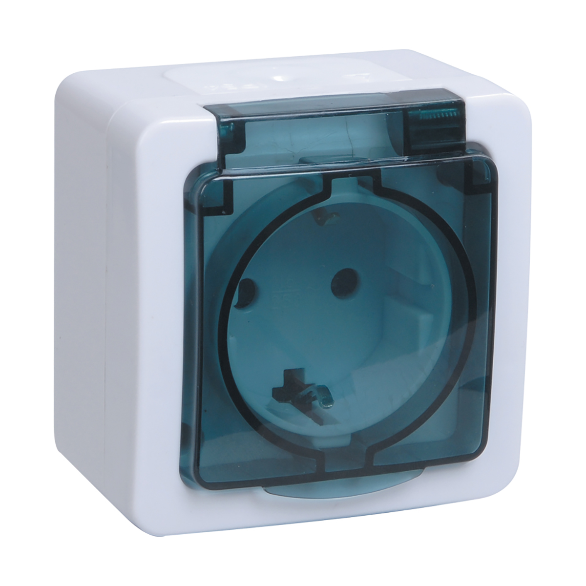 Розетка открыт. уст. "гермес plus" 1 местн. с заземл, с крышкой рсб20-3-гпбд, ip54 (1/10/100) "iek"