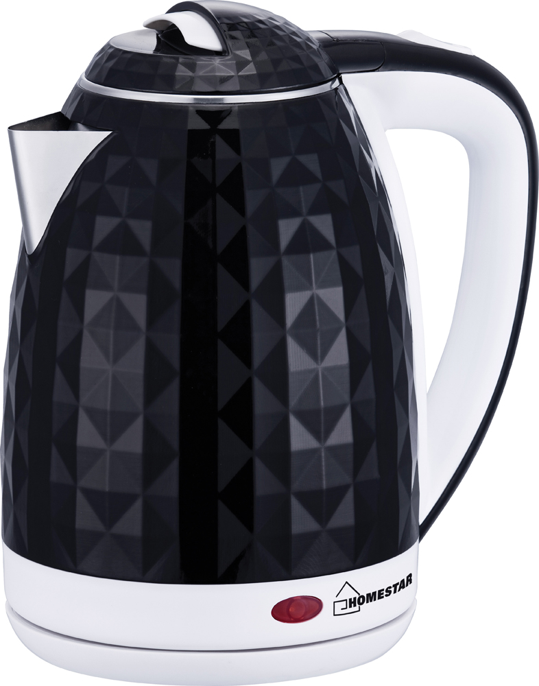Чайник электр. "homestar" hs-1015 1,8 л (1/12) пластик, двойной корпус (черно-белый)