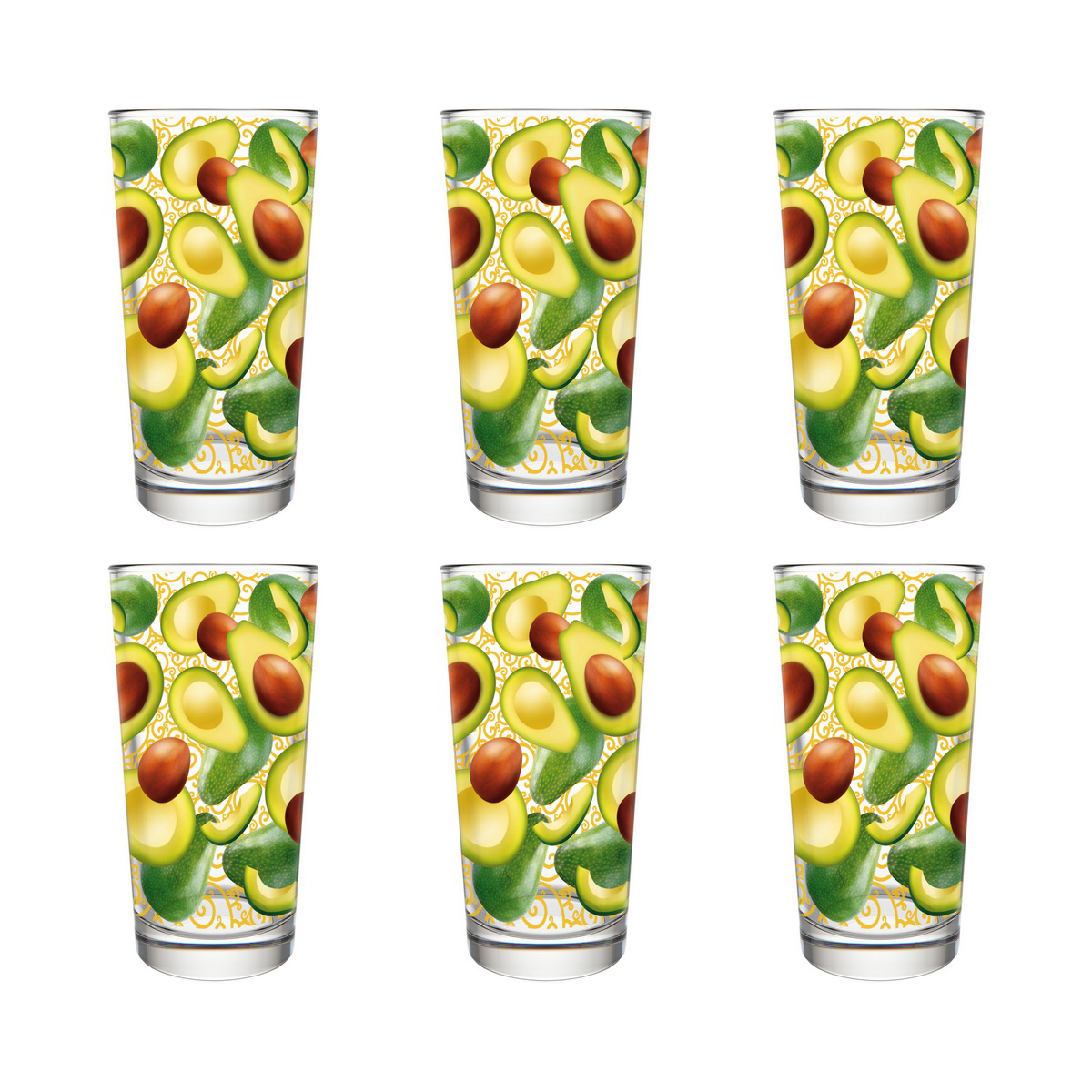 Стакан "авокадус" 230 мл (набор 6 шт.) (1/4) "декостек"