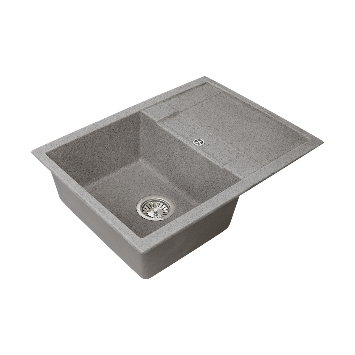 Мойка для кухни врезная искуств. камень gs-25l-309 с крылом 675*495 мм темно-серая "granstones"