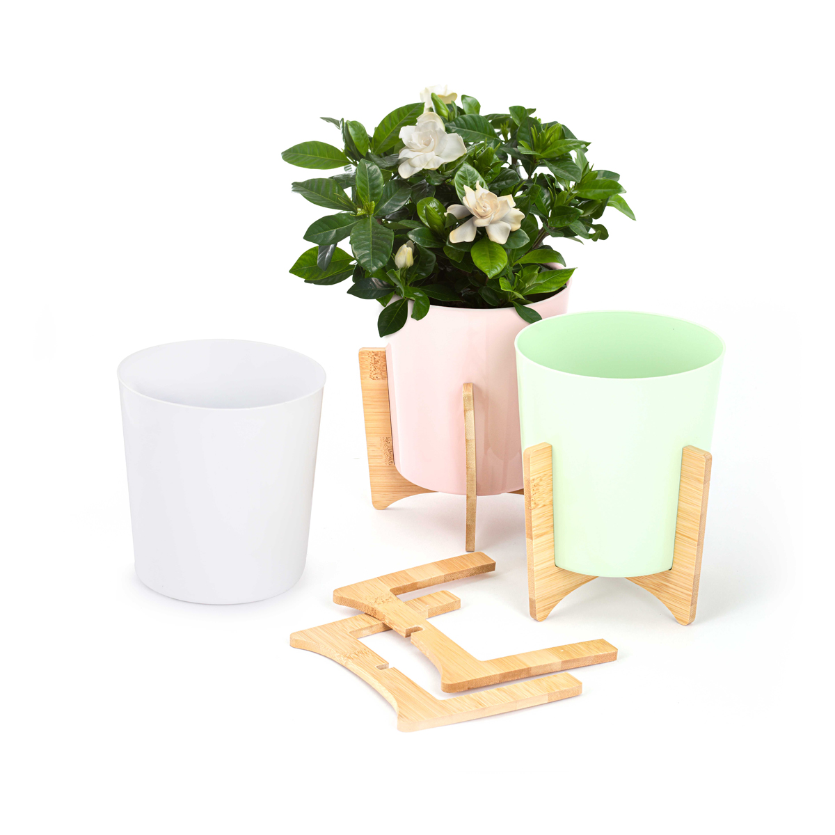 Кашпо для цветов "алессия" с подставкой 1,8 л (розовое) (1/15) "альтернатива" м8265