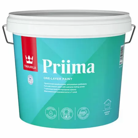 TIKKURILA PRIIMA краска интерьерная, однослойная, глубокоматовая, база A (5л)