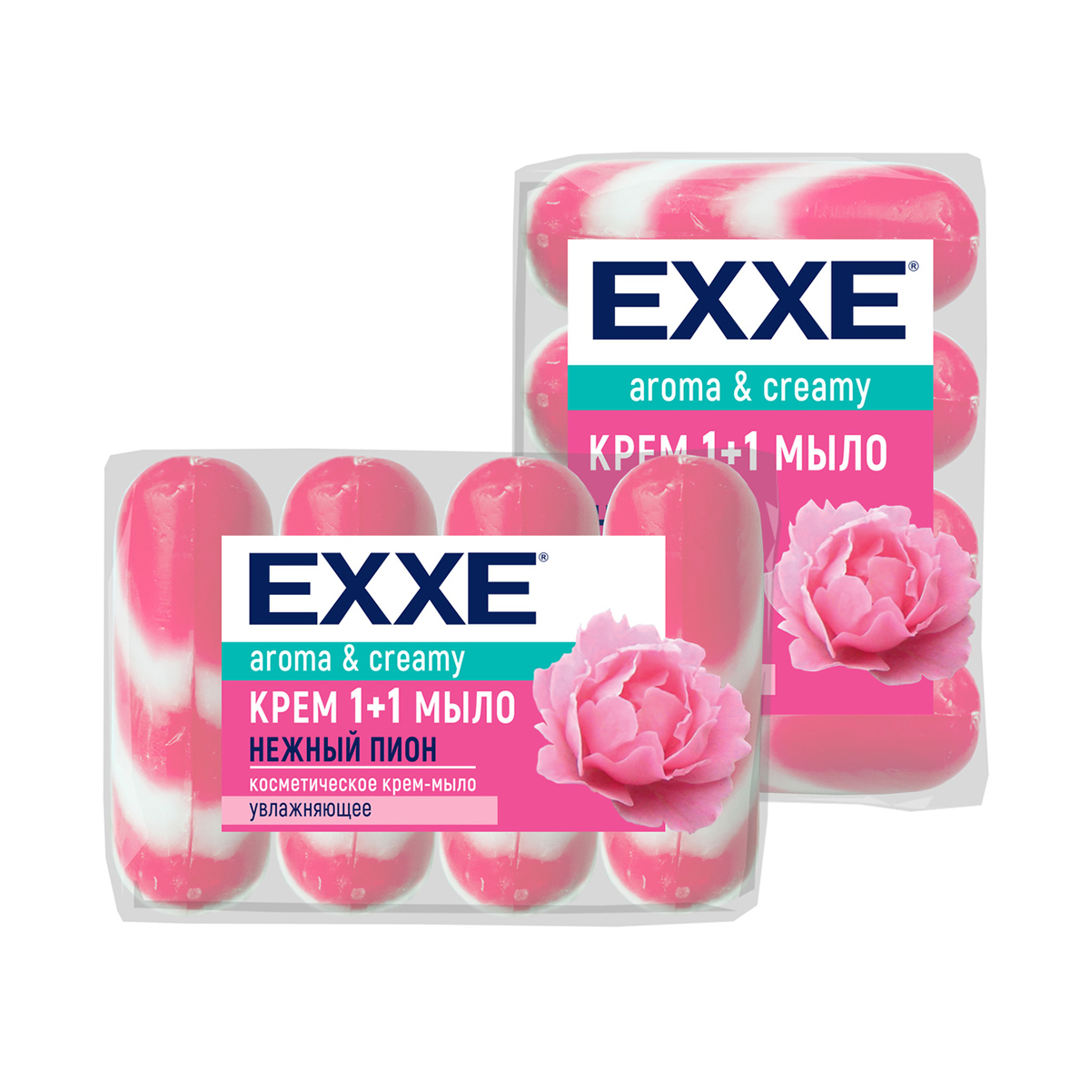 Крем-мыло "нежный пион" упак. 4 шт.*90 г (1/24) "exxe"