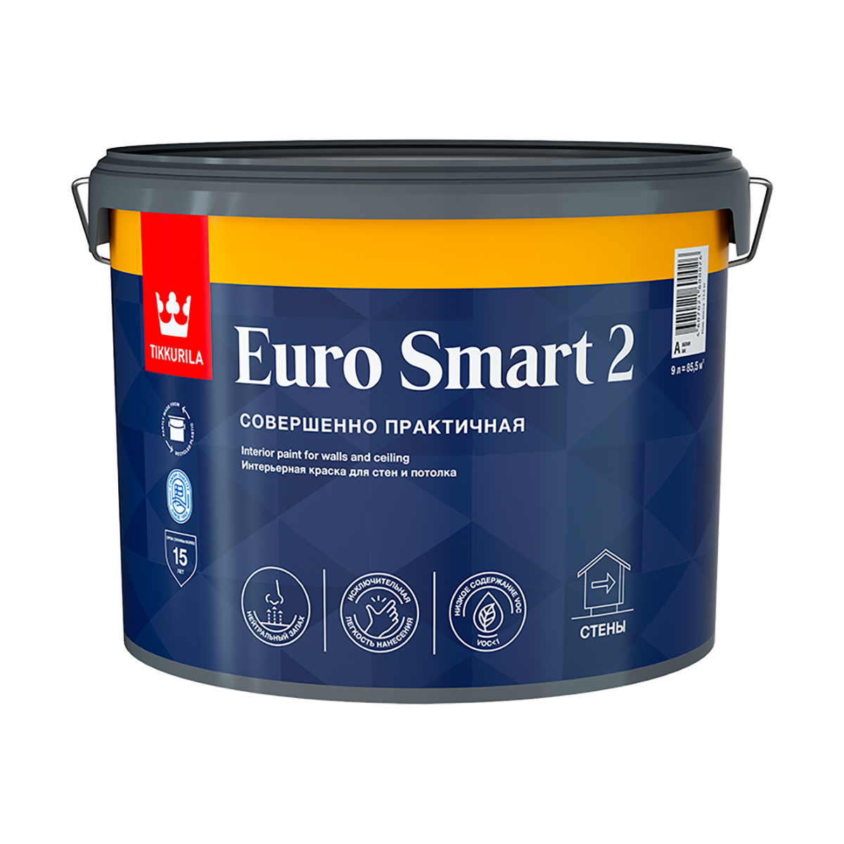 Краска "euro smart-2"  9 л (1) интерьерная "тиккурила"