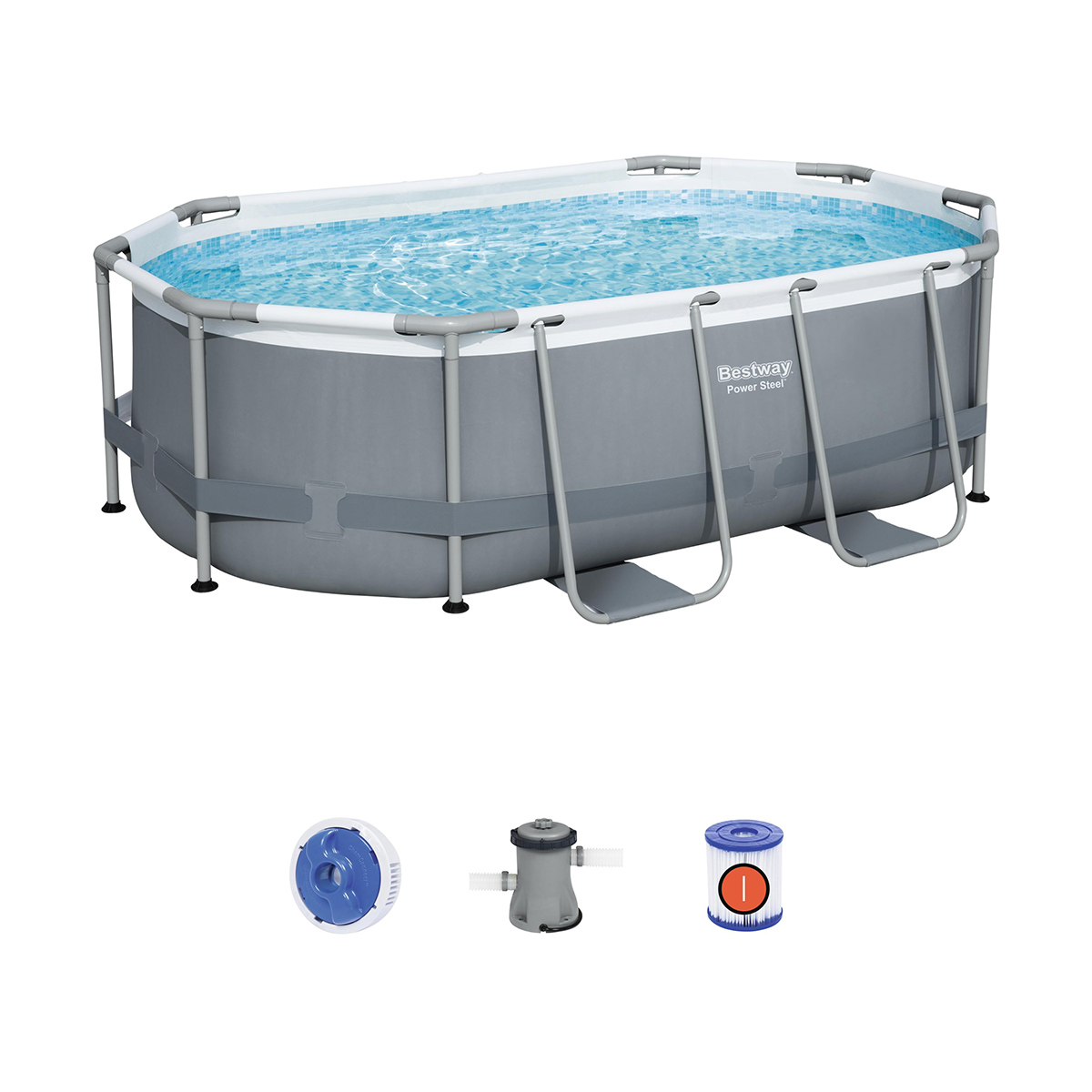 Бассейн каркасный овальный "power steel" 305 х 200 х 84 см, 3668 л фильтр-насос (1) "bestway" 5614a