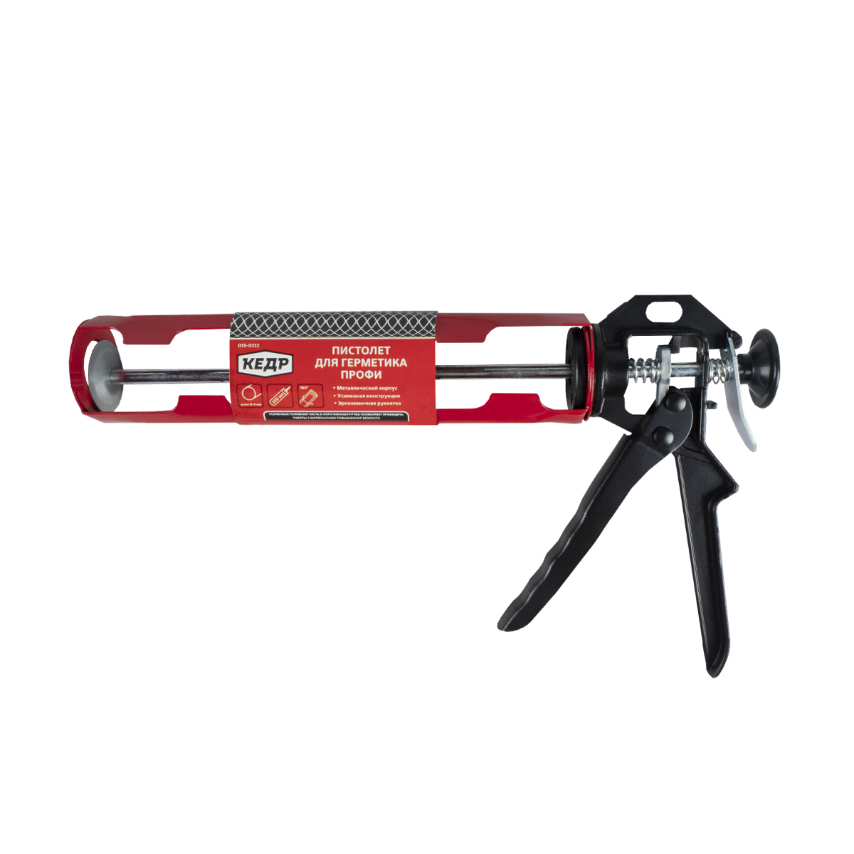 Пистолет для герметиков "профи" (1/24) гладкий шток "кедр"  015-0111