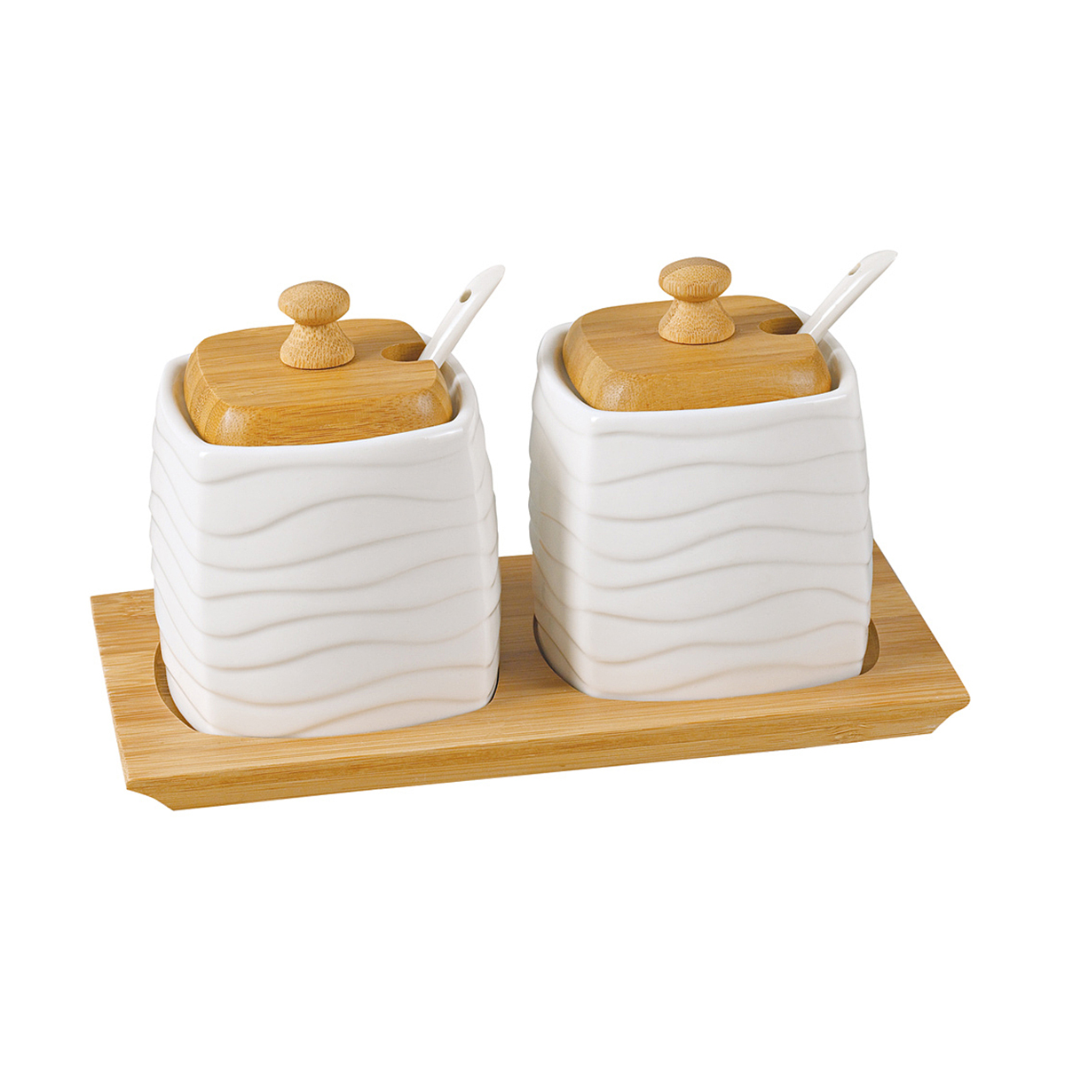 Набор на подставке (2 банки 320 мл с ложками) "naturel" 21*11*11 см (1/18) "nouvelle home" 2631040