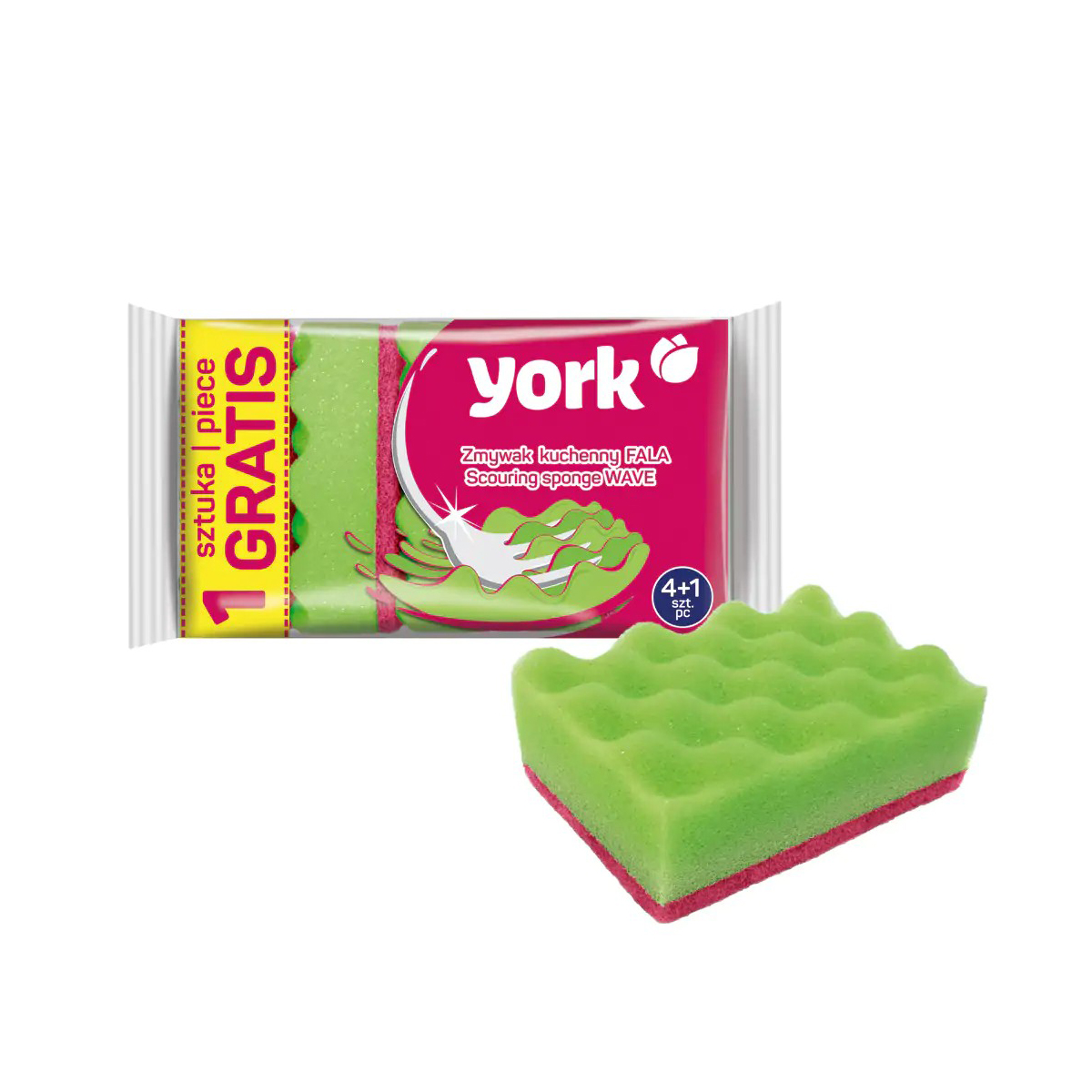 Губки для посуды "волна" упак. 5 шт. (1/32) "york"