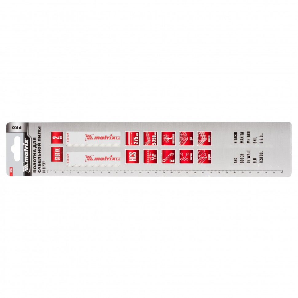 Полотна по дереву для сабельной пилы S1617K 275/8.5 мм, HCS, 2 шт, Pro Matrix (782007)
