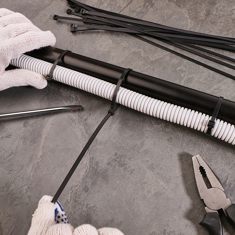 Хомуты нейлон 4,8 х 350 мм (набор 100 шт.), черные (1/10/50) "rexant" 07-0351