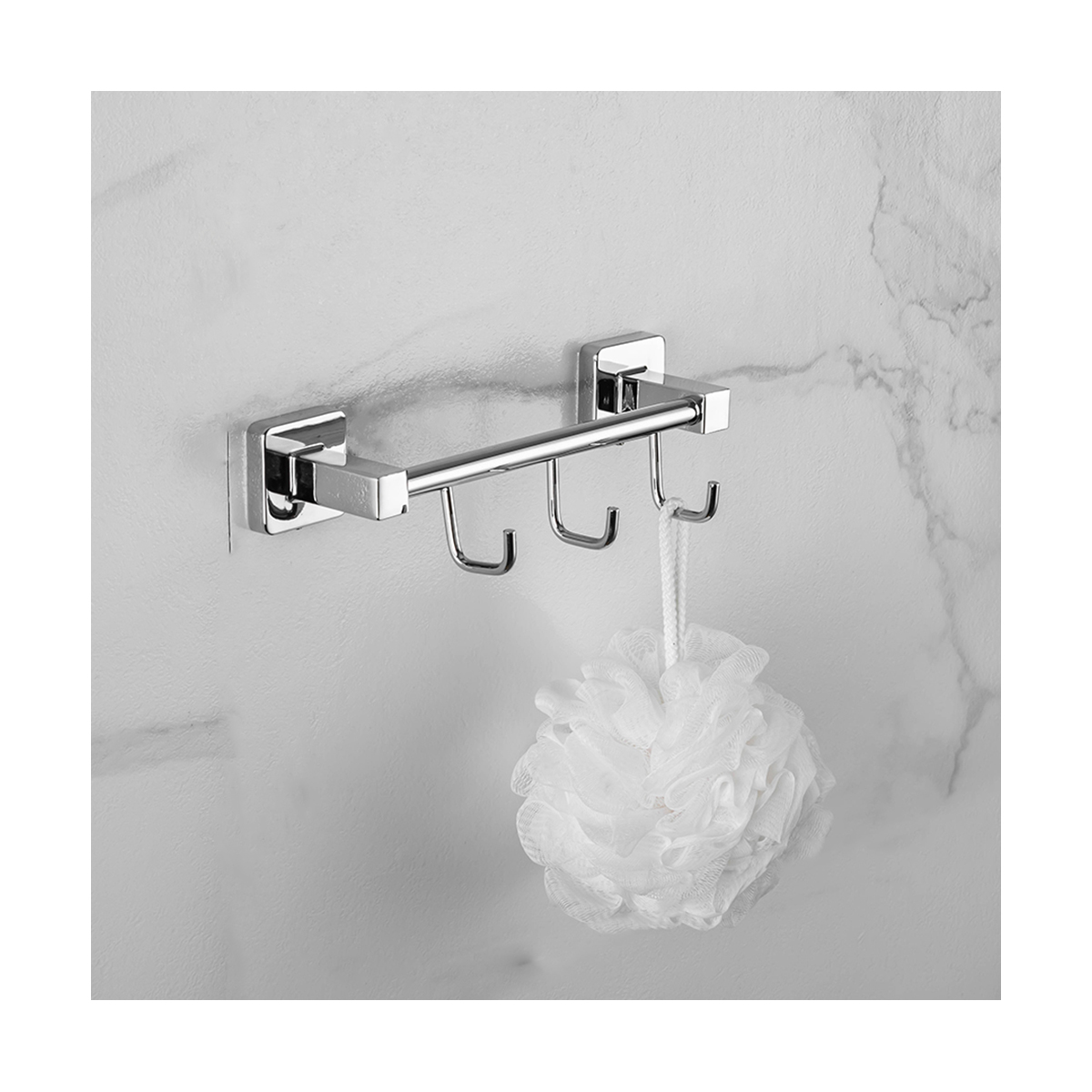 Крючок-вешалка на планке (3 крючка) r15015-3, хром (1/20/40) "frud"