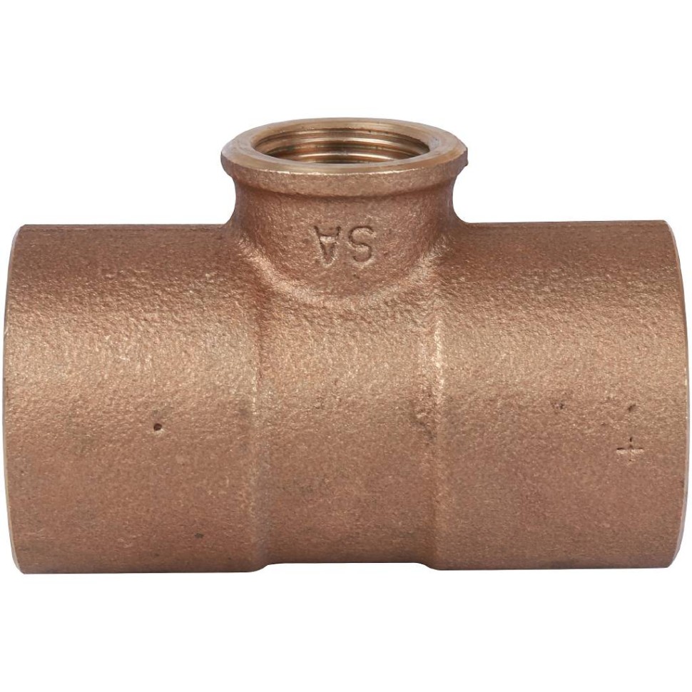 Тройник 35x1/2"x35 переходной под пайку с резьбой (ВР) SANHA бронза 141303512