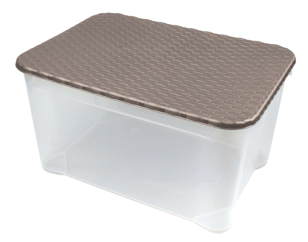 Ящик универс. с крышкой "ротанг" 555*390*290 мм (1/6) "бытпласт"