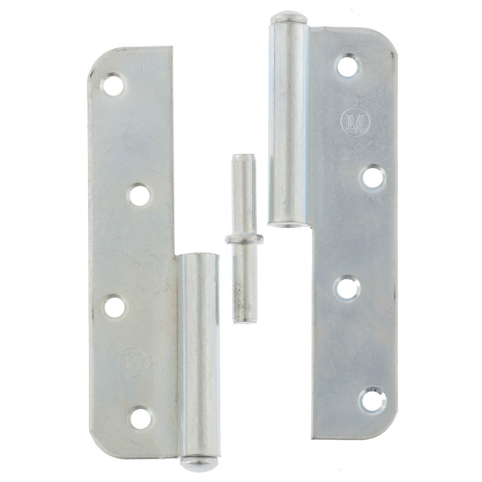 Петля накладная ПН1-130 правая, цинк, 4 шт, (Металлист) (91556)